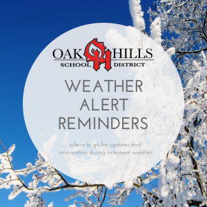 snow scene with Oak Hills logo